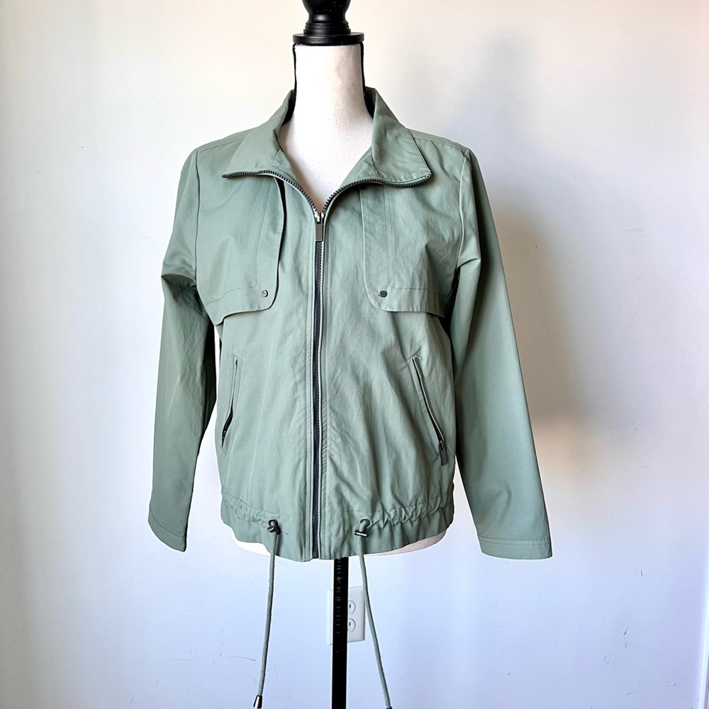 MIAMI (Francesca’s) Pinstriped Lined Drawstring Windbreaker Jacket—SZ. Medium